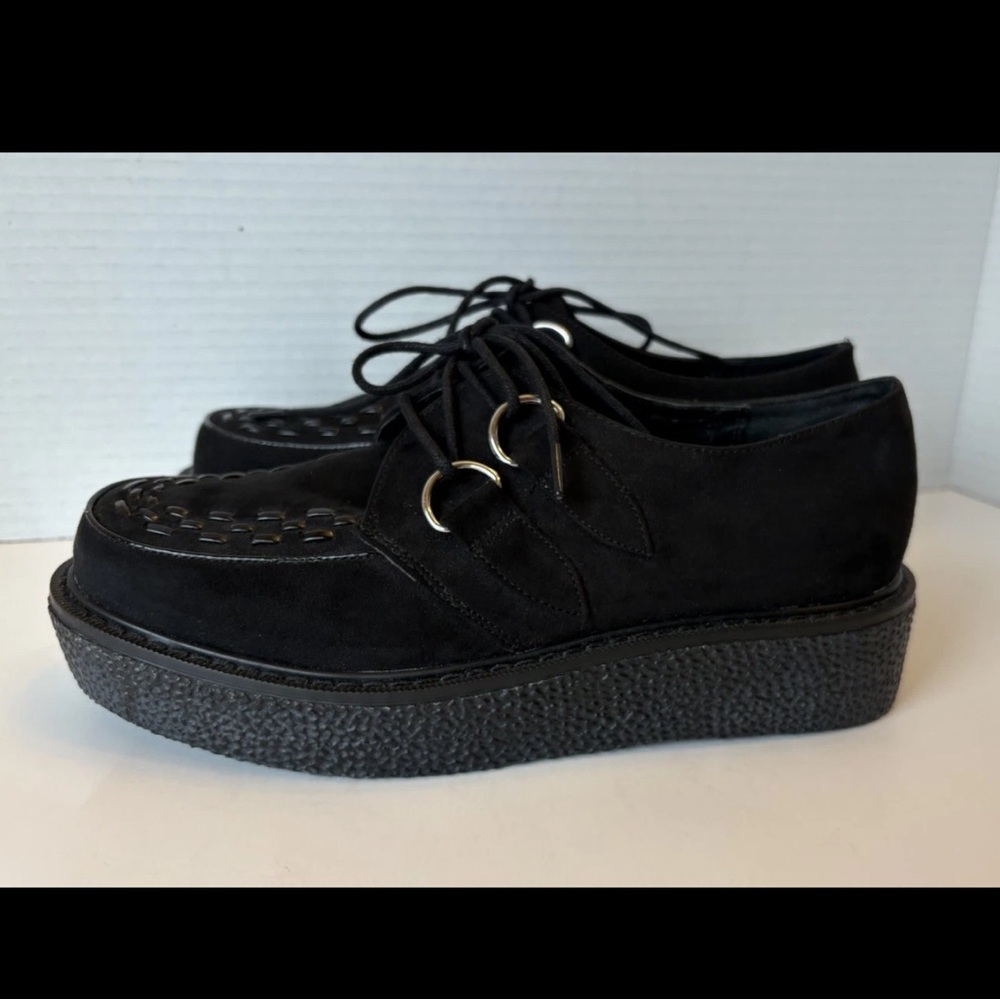 Mudd Black Platform Chunky Lace Up Women’s Shoes, Size 7.5 M